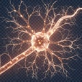 Illuminated neuron cell Royalty Free Stock Photo