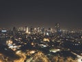 Illuminated night city, Tel aviv, Israel. Residential districts and business centre of metropolis shot at night. City lights, Royalty Free Stock Photo