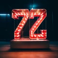 Retro Vintage Illuminated Number 774: A Dreamlike Installation