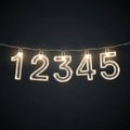 Numbers 12345 are displayed in sequence each consisting of metallic Royalty Free Stock Photo