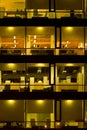 Illuminated office building