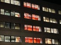 Illuminated office building at night in Madrid Las Tablas Royalty Free Stock Photo