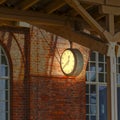 Historic station clock at the station in Cuxhaven, Germany Royalty Free Stock Photo