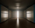 Illuminated Open Locker in Locker Room