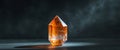 Illuminated Orange Crystal on Dark Background Royalty Free Stock Photo
