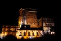 Illuminated Orchha fort compound during light and sound show