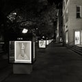 illuminated outdoor advertisement on Kurfuerstendamm in Berlin