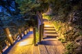 Illuminated outdoor Stairway at night