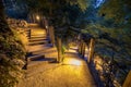 Illuminated outdoor Stairway in park