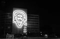 Illuminated outline sculpture of Camilo Cienfuegos,