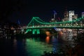 Illuminated panoramic scenic of Bridge over the river Royalty Free Stock Photo