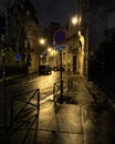Illuminated Parisian Dusk Avenue