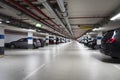 Illuminated parking garage Royalty Free Stock Photo