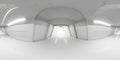 The Illuminated Passage: A Journey Through a White Tunnel Toward a Radiant Light 360 degree full panorama environment Royalty Free Stock Photo