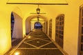 Illuminated passage in the Old Town of Sibiu