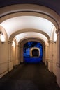 Illuminated Passage To The Courtyard Of A Historic Building In Vienna In Austria