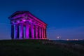 Illuminated Penshaw Monument at Night Royalty Free Stock Photo