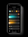 Glowing App Interface Displayed in a Dark Room Showcasing Focus Mode Features and Settings During Late Night Usage Royalty Free Stock Photo