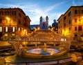 Illuminated Piazza di Spagna Royalty Free Stock Photo