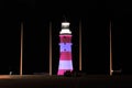 Illuminated Plymouth Eddystone Lighthouse Royalty Free Stock Photo