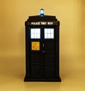 Illuminated Police call box. Tardis from Doctor Who