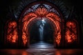 Illuminated portal gate. Generate Ai Royalty Free Stock Photo