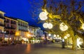 Illuminated promenade of Ascona on winter night during Christmas holidays Royalty Free Stock Photo