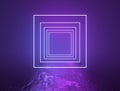 Illuminated purple and violet square frames