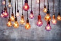 Illuminated Rainbow: A String of Colorful Bulbs Casting Vibrant Glow - Generative AI
