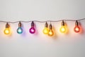 Illuminated Rainbow: A String of Colorful Bulbs Casting Vibrant Glow - Generative AI