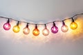 Illuminated Rainbow: A String of Colorful Bulbs Casting Vibrant Glow - Generative AI