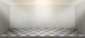 Illuminated realistic studio checkered background