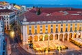 illuminated restaurant at Lisbon square Royalty Free Stock Photo