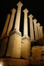 Illuminated roman temple at night