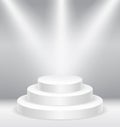 Illuminated round stage podium