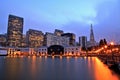 Illuminated San Francisco Downtown at Dusk Royalty Free Stock Photo