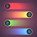 Illuminated Shiny Infographic Elements. Royalty Free Stock Photo