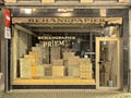 Shop window of a vintage wallpaper shop at night in Ghent Royalty Free Stock Photo