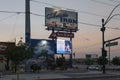 Illuminated sign honoring fallen Nevada Highway Patrol office killed in the line of duty, Las Vegas, Nevada.