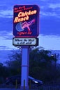Neon and lighted sign for Chicken Ranch legal brothel Royalty Free Stock Photo