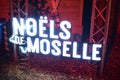 Forbach, France - 12 12 2025: Light writing, Noels de Moselle at night Royalty Free Stock Photo