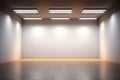 Illuminated simplicity 3D rendered empty room with captivating top light