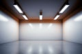 Illuminated simplicity 3D rendered empty room with captivating top light