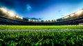 Illuminated Soccer Stadium at Dusk