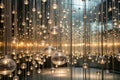 Illuminated sphere installation a dazzling array of hanging lights creates a mesmerizing atmosphere. Generative AI Royalty Free Stock Photo