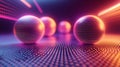 Illuminated Spheres Resting on a Textured Surface Royalty Free Stock Photo