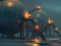 Industrial Gas Storage Tanks at Twilight Royalty Free Stock Photo