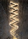 Illuminated spiral staircase of Pohjakonna in Viimsi, Estonia. Royalty Free Stock Photo