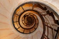 Illuminated spiral staircase
