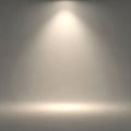 Illuminated spotlight against a neutral gray background, casting Royalty Free Stock Photo